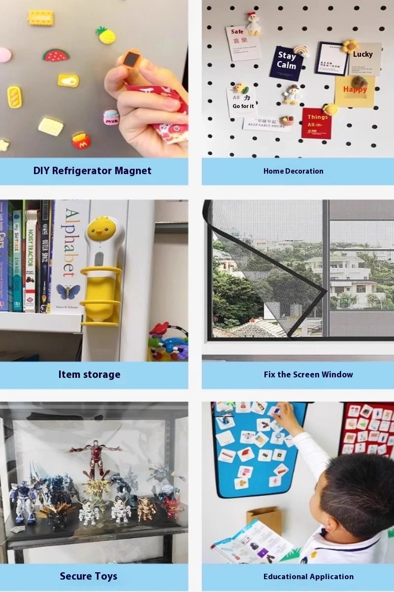 Adhesive Round Magnetic Sheets - Strong Flexible Strips for Crafts, Office & Home | Durable Self-Stick Soft Magnet Stickers