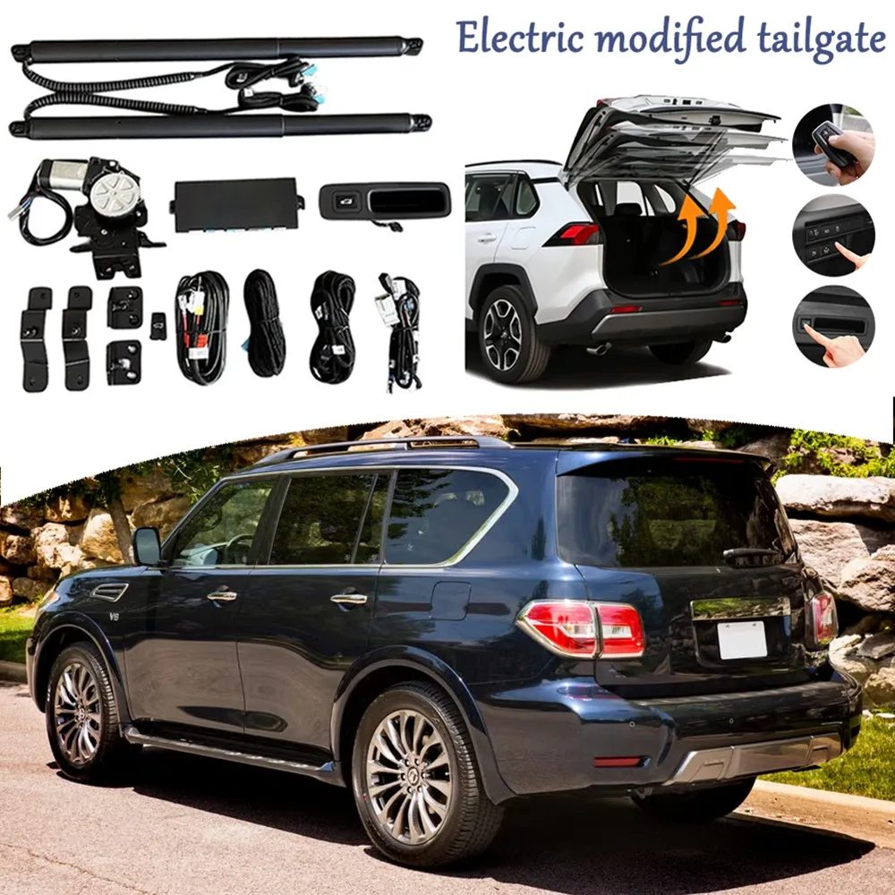 

Подходит для Nissan Patrol Armada 2017-2023, модернизированный комплект задней двери с электроприводом, модифицированная система багажника, электрическая система подъема, поддержка пульта дистанционного управления