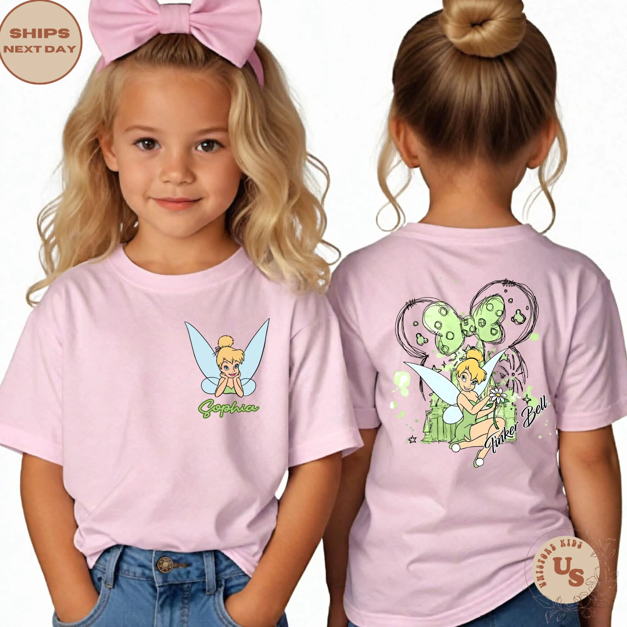 قمصان تينكر بيل، قمصان ديزني تينكر بيل، قمصان سحرية خرافية، قمصان سفر فتاة ديزني، قمصان عائلة الوالدين والطفل #5