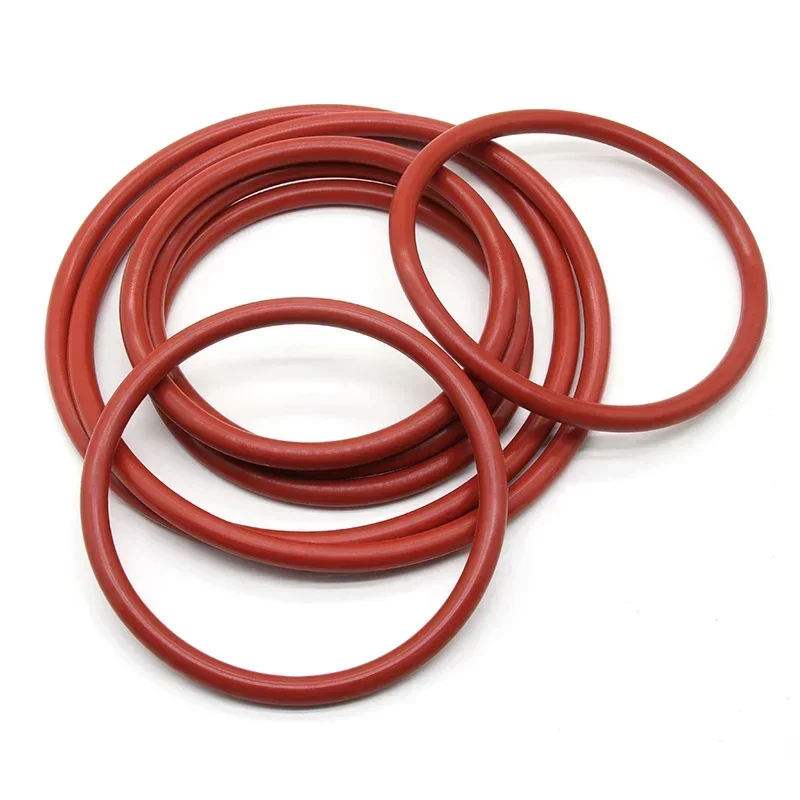 10Pcs Food Grade VMQ O Ring Gasket CS 3mm OD 9 ~ 150mm Waterproof Washer Round O Shape Rubber Silicone Ring Red