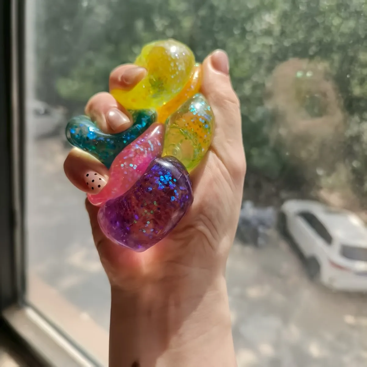 Flash powder squeeze toy, ice pressure ball, soft slow-rise pressure relief sensory toy, sensory squeeze toy