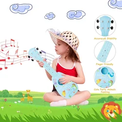 Toddler Ukulele Guitar Toy,Early Education Musical Instruments 4 Strings Mini Guitar Learning Toys Parent-Child Interactive Toys