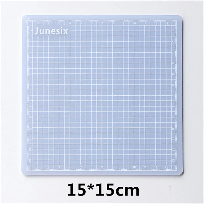 

15cm×15cm Square Translucent PVC Double-Sided Self-Healing Cutting Mat Artist Manual Sculpture Board Rubber Stamp Carving Pad