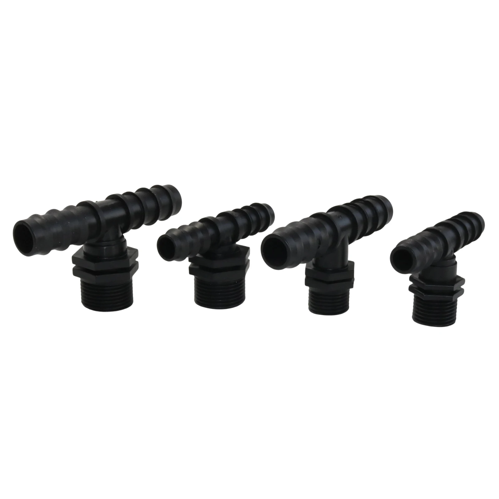4pc car wash Hose Splitter Tee Reducer Barb Connector Tap Valve 3/4  3-way Water Tube Fitting Drip Irrigation System