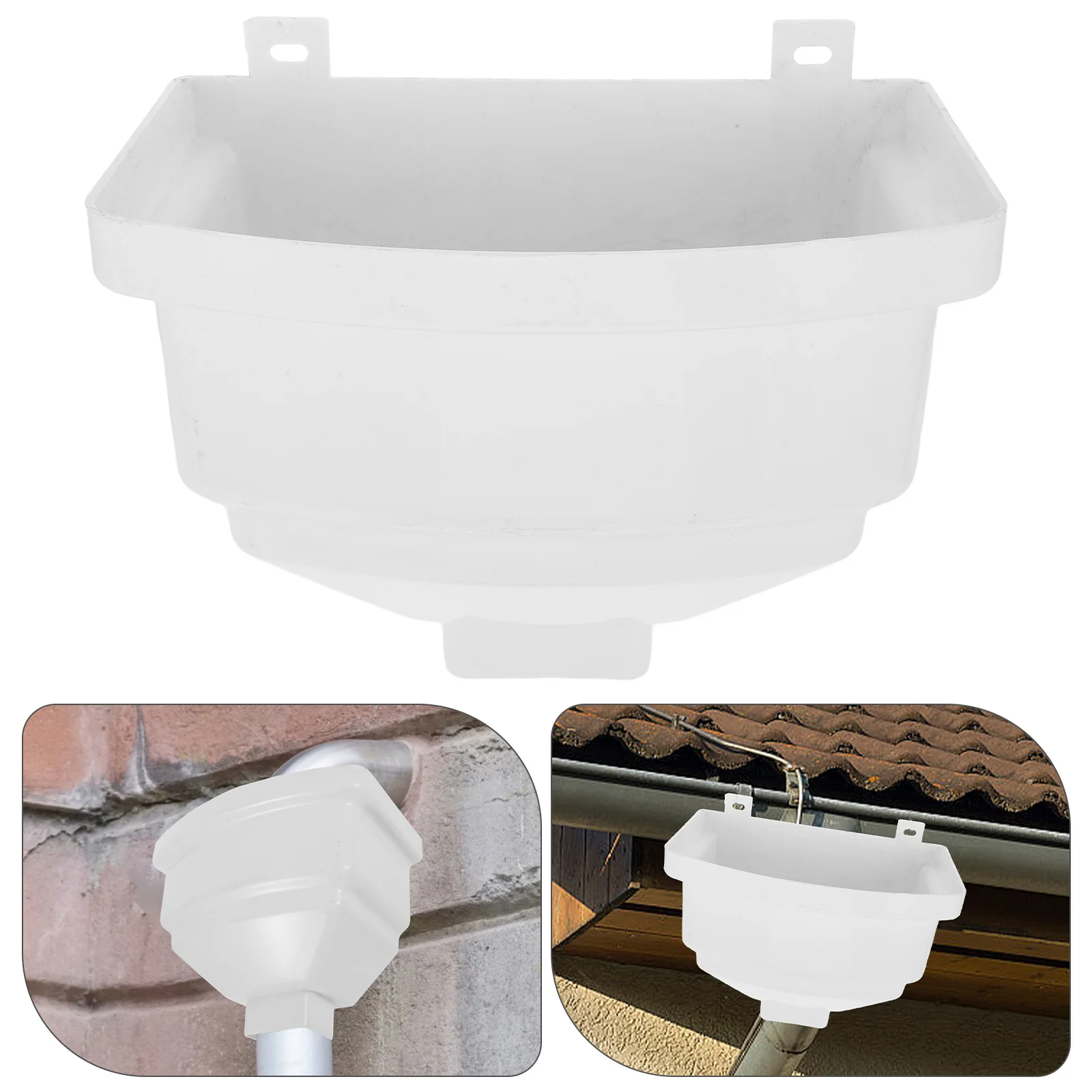 

Arced Rainwater Funnel Durable Pvc No Leakage Easy Install Roof Drainage Connector Downspout Gutter Adapter For Rain Barrel