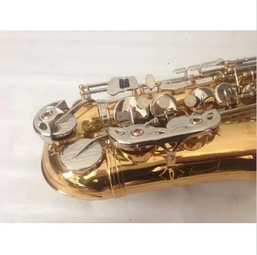 Professional Gold Alto Saxophone With Silver Plated Key Sax