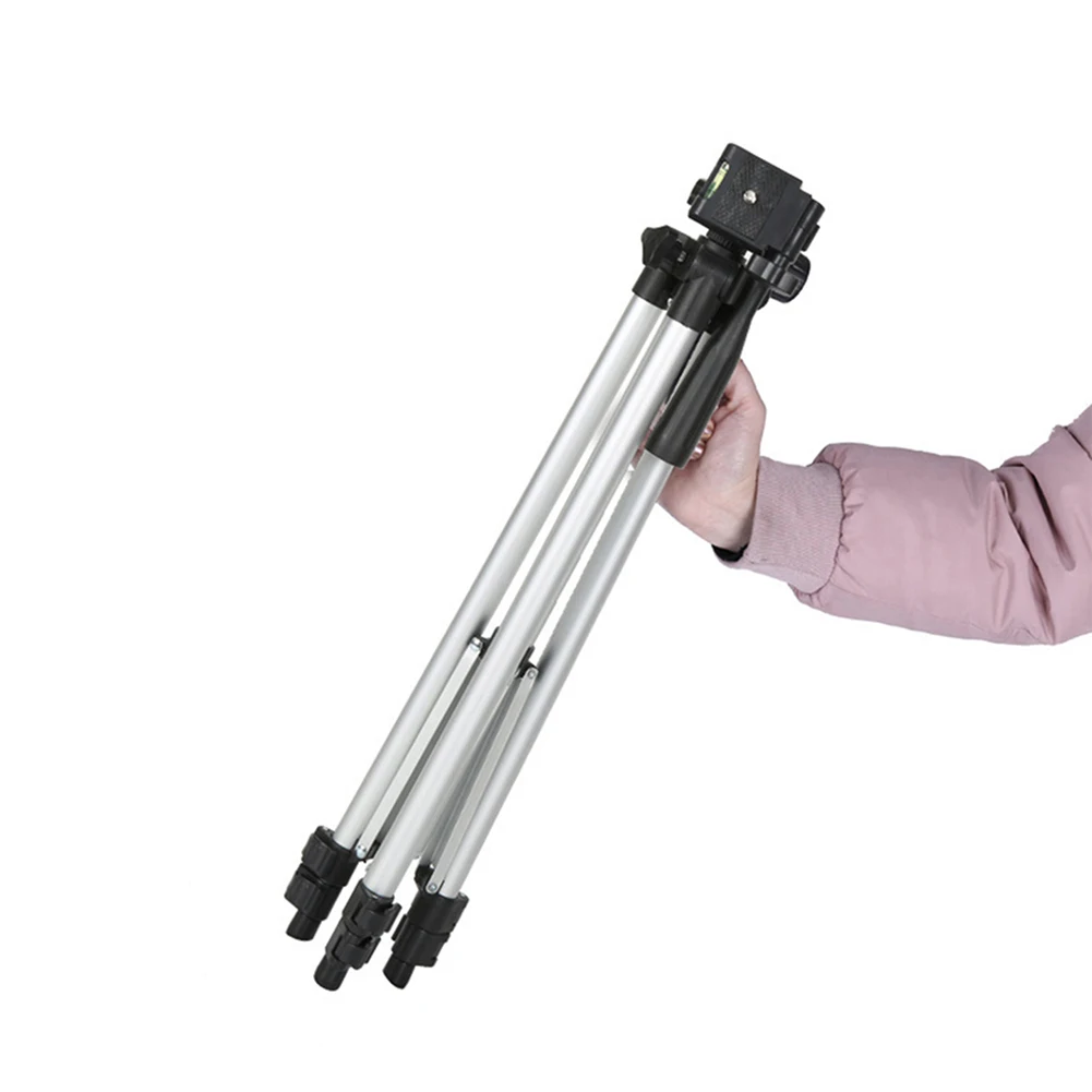 Adjustable Laser Level Tripod Stand with Thicken Bracket - Durable Aluminum Alloy (90 characters)