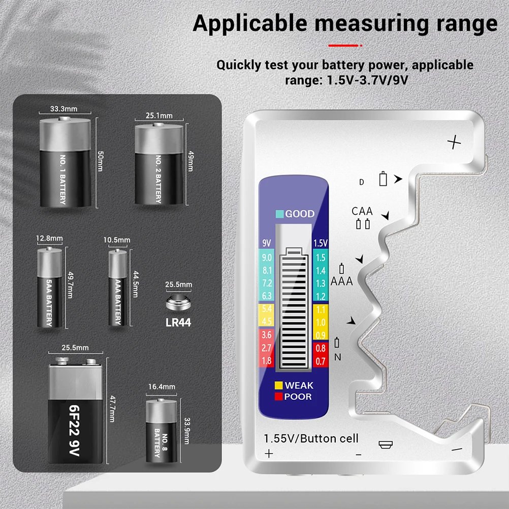 

【】 Tester Universal Checker Portable Testing Device For Aa 9V Tool