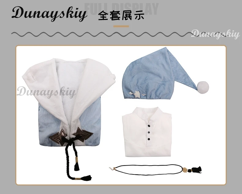 Camisón de luna creciente FF14 para hombre, disfraz de Cosplay blanco, ropa de dormir bonita, traje de fantasía, Unifoerms de Halloween, hecho a medida