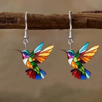 Jardme Colorful Hummingbird Dangle Earrings for Women Fashion Cute Animal Earrings Women's Statement Jewelry Gifts 3