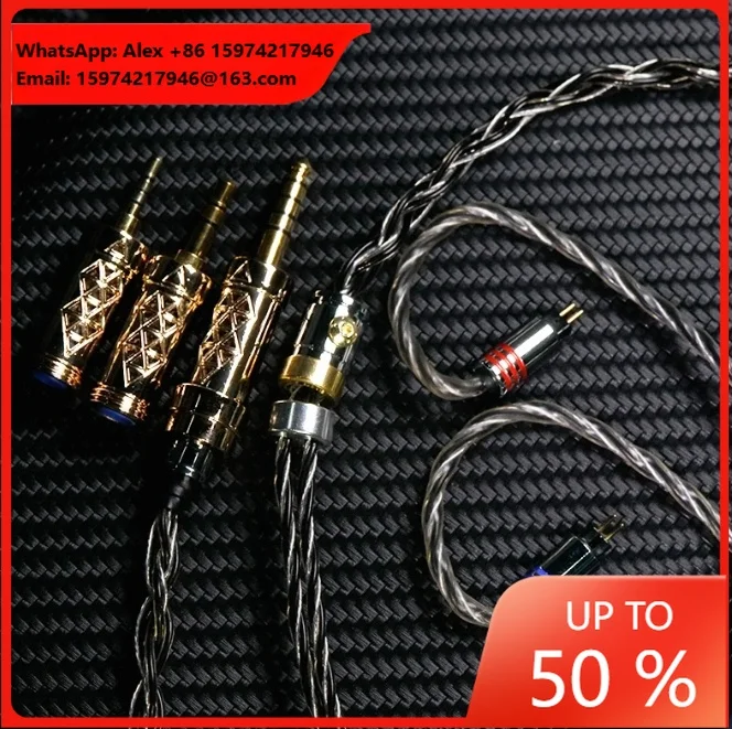 Hakugei 3-in-1 Switchable Plug Pin Diy Gold Copper Alloy Upgrade Earphone Headset Line Cable