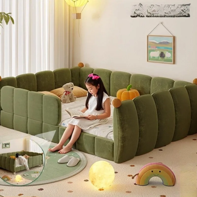 قضبان حماية عادية للأطفال سرير أمان إسكندنافي تصميم بسيط سرير أطفال على الطراز الحديث روضة أطفال مضاءة أثاث منزلي #1