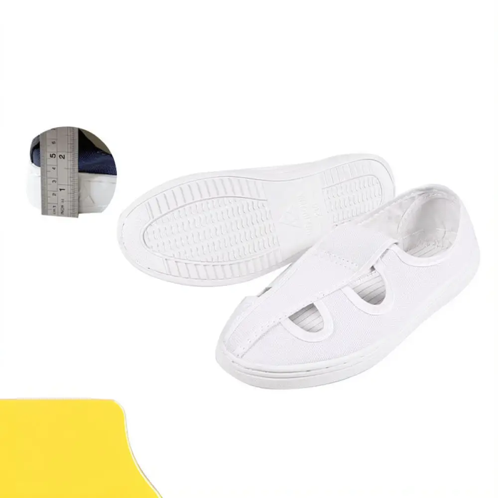 ESD Antistatic Cleanroom Work Shoes Breathable Canvas Protective Footwear For Laboratory Electronics Industrial Durable Soles