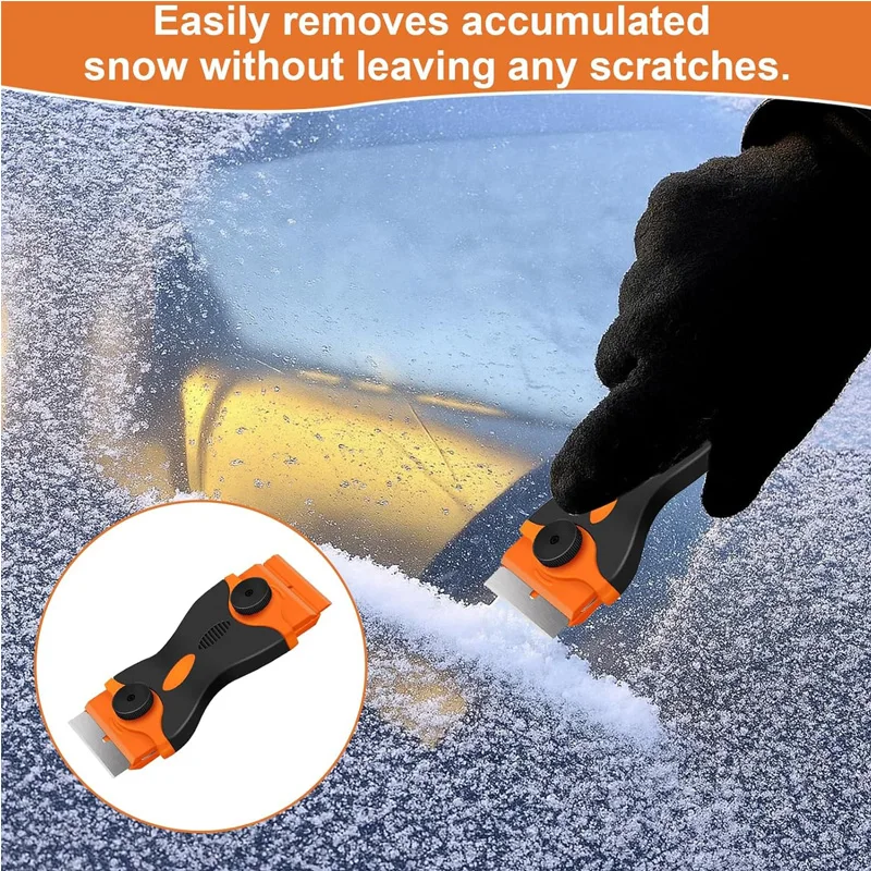 

Multi-functional window scraper tool,metal/plastic blade scratch-free,multi-sided paint label window scraper tool, oven cleaning
