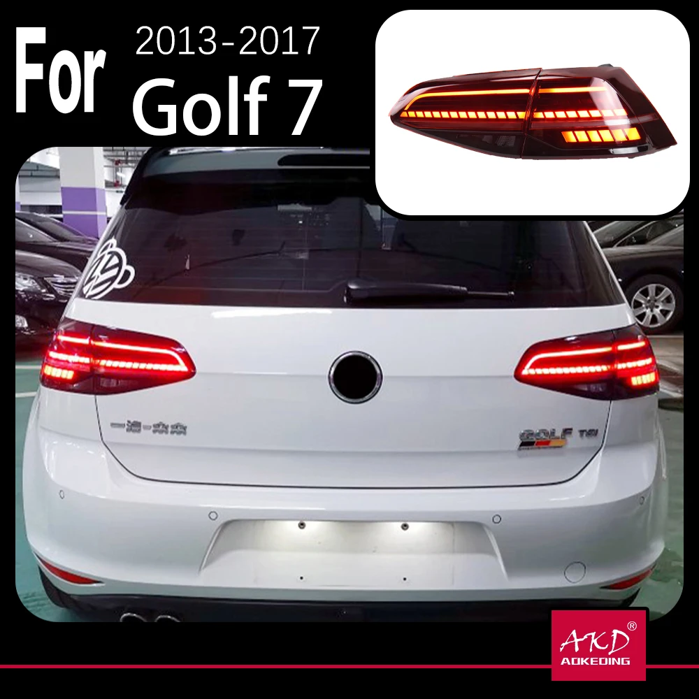 AKD Car Model Tail Light Parts For VW Golf 7 Golf7 MK7 2013 Taillights Rear Lamp LED DRL Signal Brake Reversing Parking Facelift