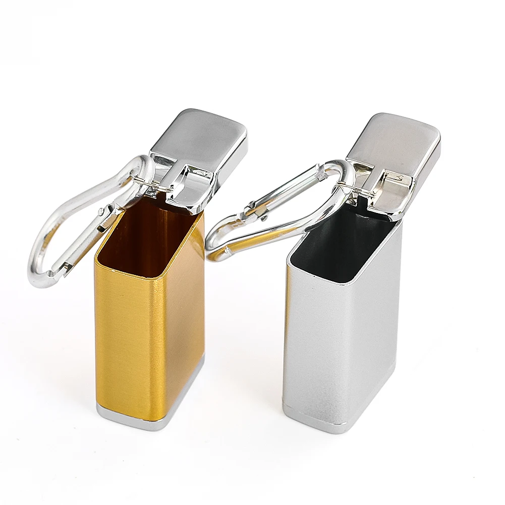 Fashion Portable Mini Metal Ashtray with Lid Keychain Storage Cigarette Butt Men Pocket Gadgets Gifts for Males Friends