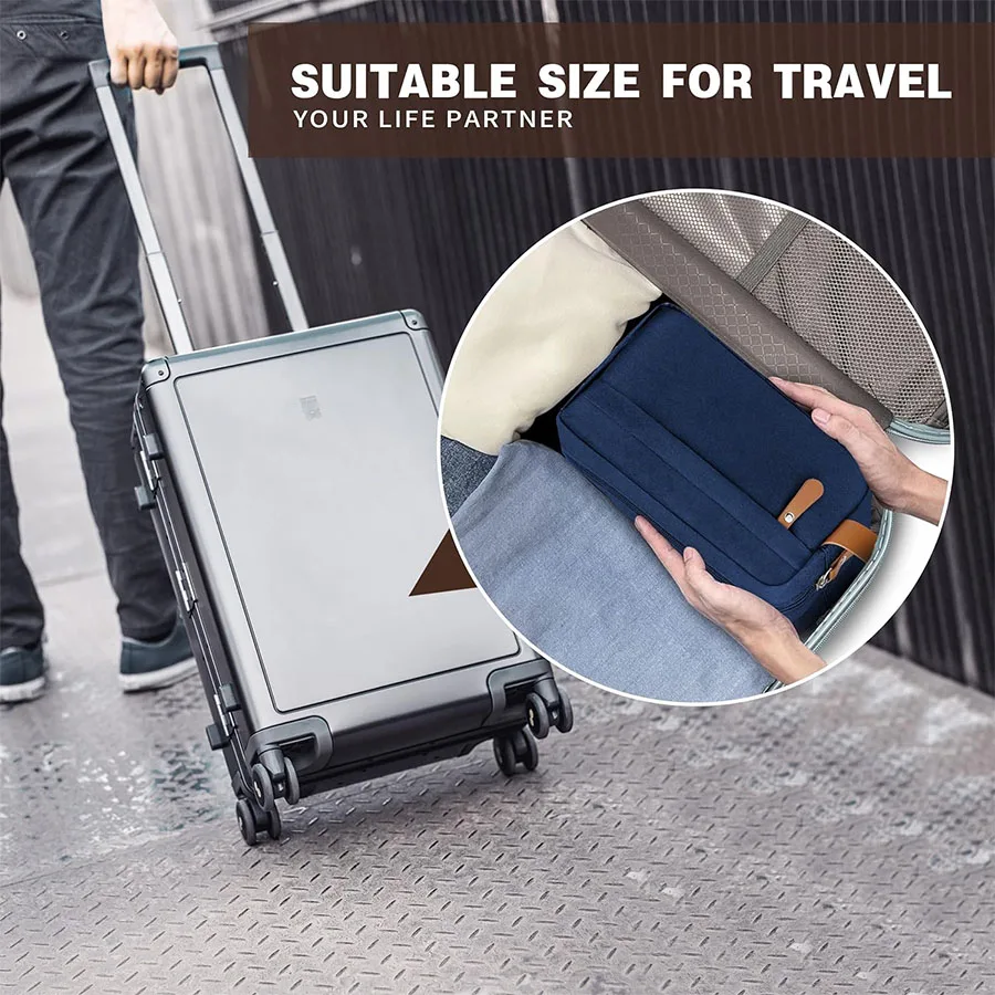 A solid color double-layer large-capacity business travel men\'s toiletry bag portable with handheld waterproof with compartments