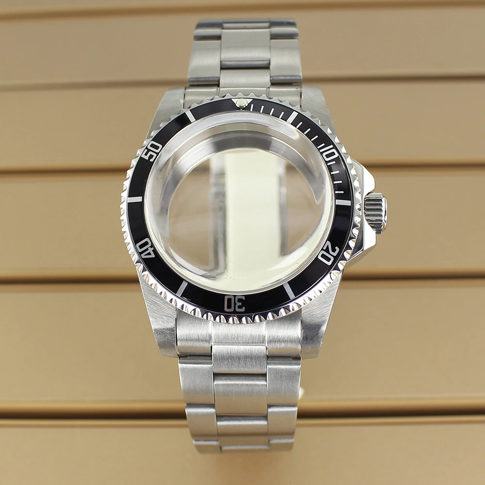 

38mm Stainless Steel Watch Case NH35 Case Dome Acrylic Glass For Retro SUB NH35 NH36 NH38 NH34 Movts 28.5mm Dial Oyster Bracelet