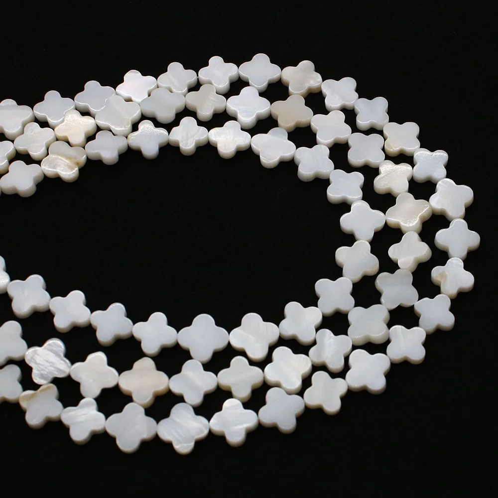 Natural Freshwater Shell with Four Petal Flower Beads 6-15mm High-quality Necklaces DIY Bracelets Earrings Jewelry Accessories