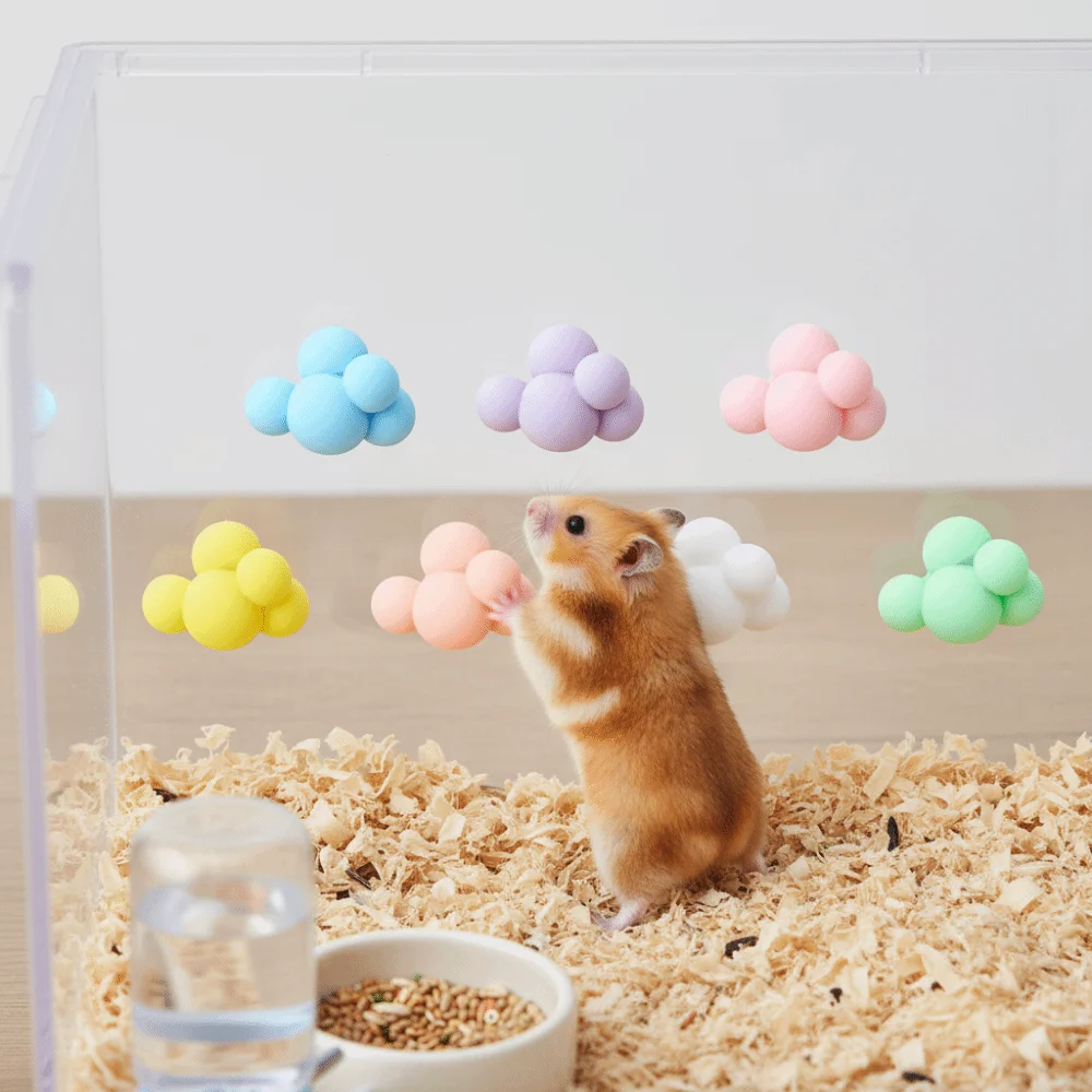 12PCS/SET Creative Cloud Shape Hamster Climbing Platforms Colorful Bite Resistant Hamster Ladders Mini Cage Decoration Exercise