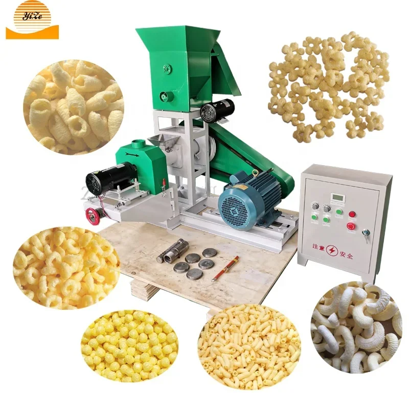 Stainless Steel Puffing Machine Extruder Automatic Motor Puffed Corn Snacks Making Machine Small Puffed Rice Machine