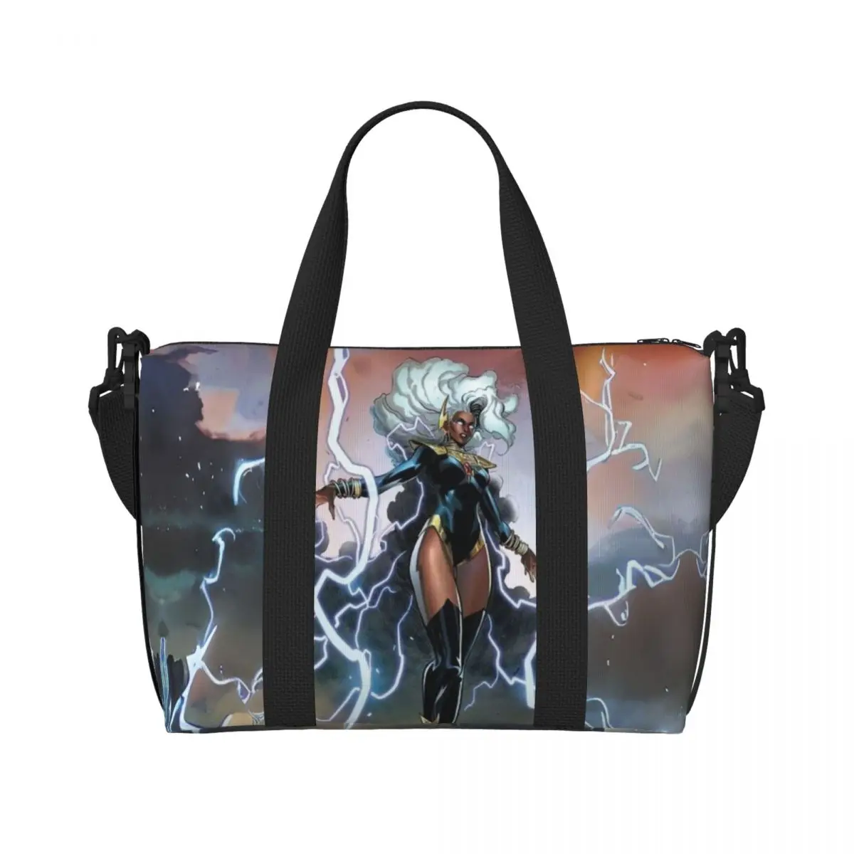 Custom Storm Art Fanart Beach Tote Bag Women Extra Large Gym Carry On X-Men Travel Shopping Bags