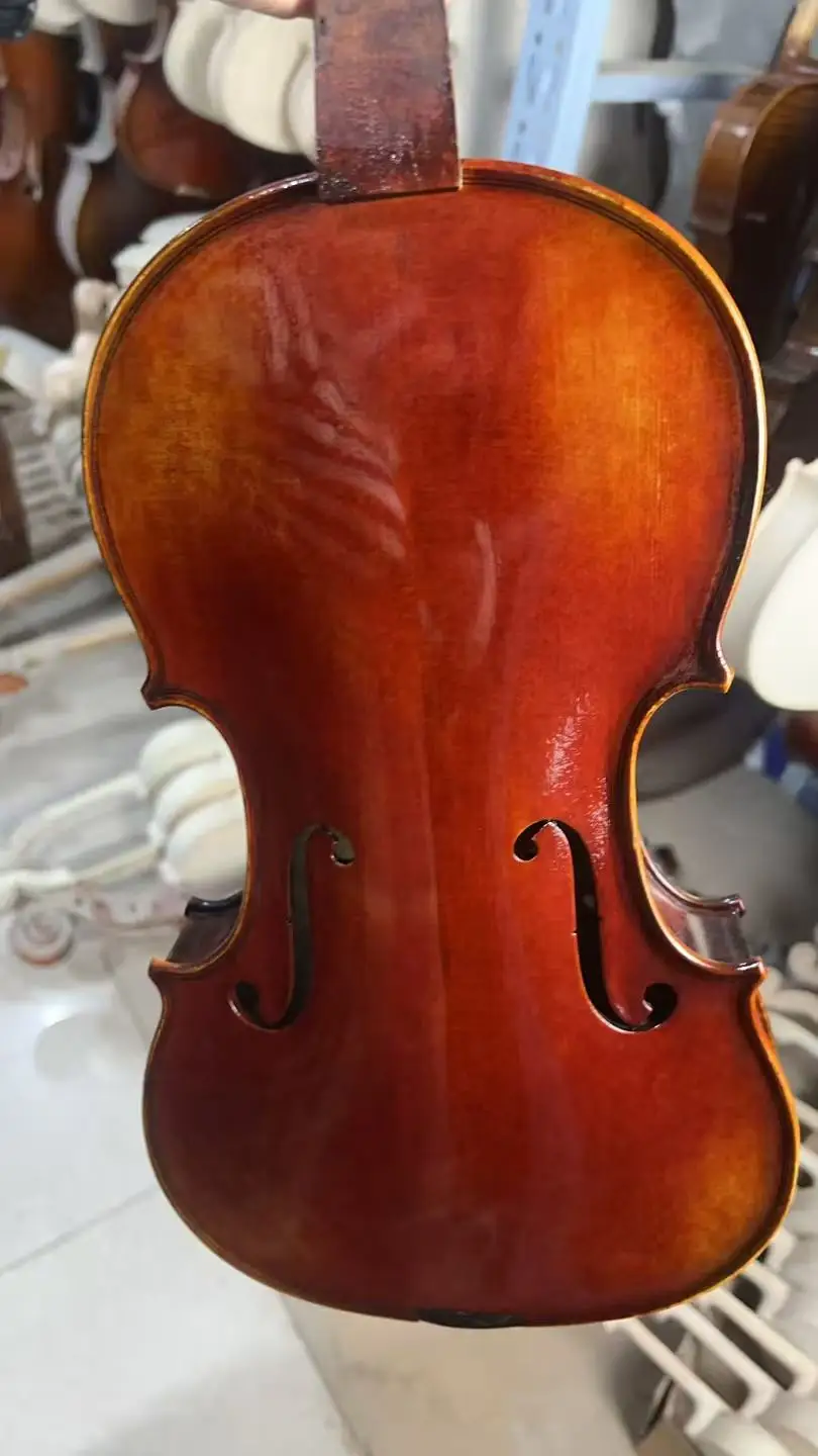 Musical InstrumentsMusical Instruments Solid bird eye maple backboard and side spruce panel painted on violin 4/4