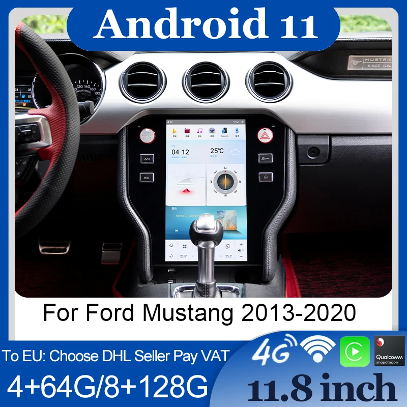 

11.8 inch Android 11 Wireless Apple Carplay Android Auto For Ford Mustang 2013-2020 GPS Navigation Car Radio Multimedia Player