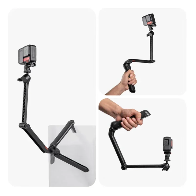 Insta360 حامل ثلاثي صغير من الألومنيوم متعدد الوظائف قابل للطي عصا سيلفي قابلة للتمديد عالمية (باستثناء واحد X2/X3)