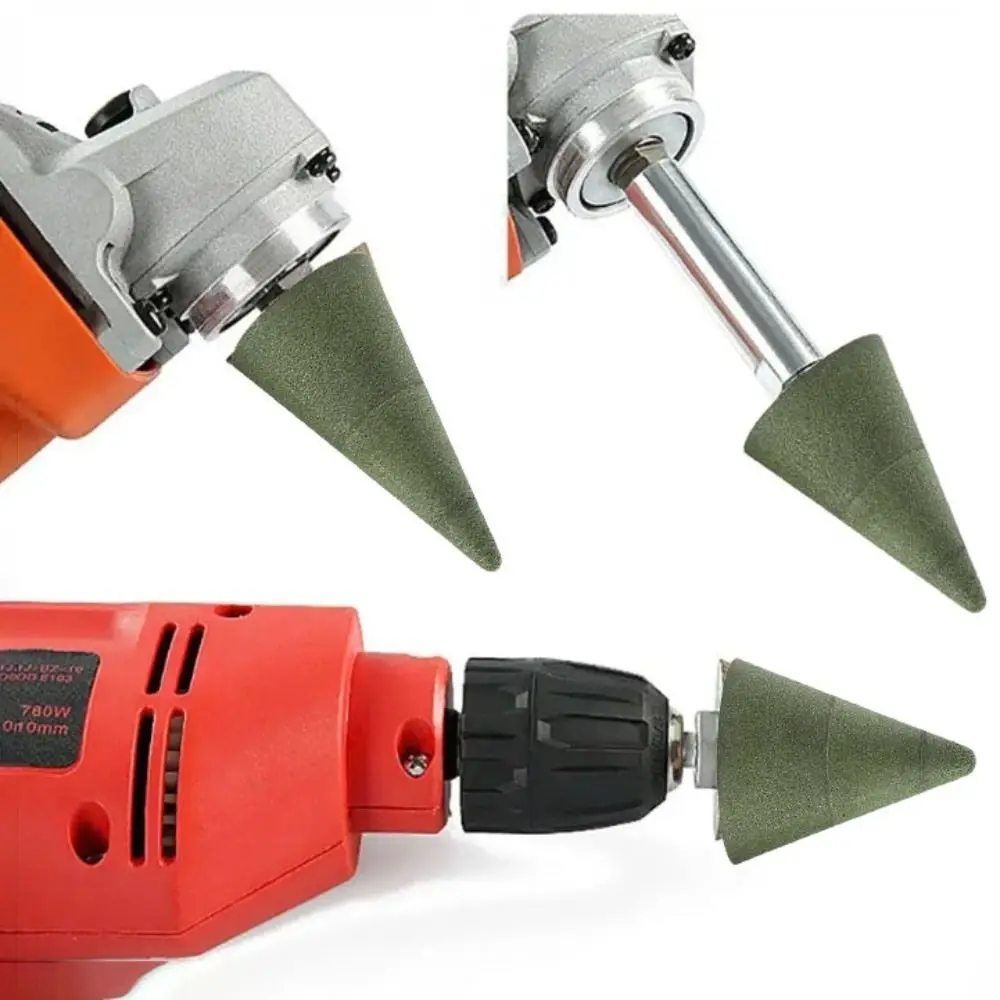

50/100/200 Grits Cone Shape Polishing Wheel Conical Engraving Tile Trimming Tool Countersink Cone Shape Stone Grinding Head