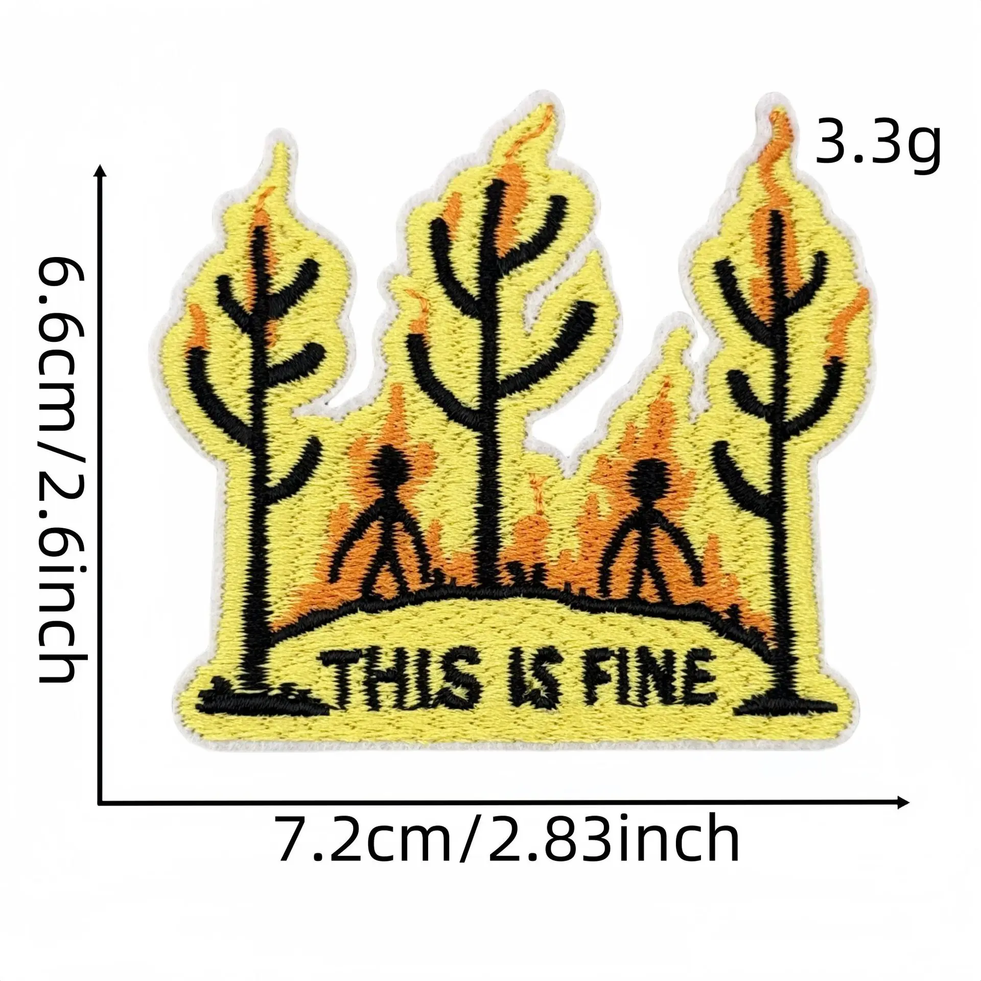 漫画クリエイティブ炎動物刺繍パッチアクセサリー小型犬カエル DIY 屋外キャンプ服刺繍パッチ;