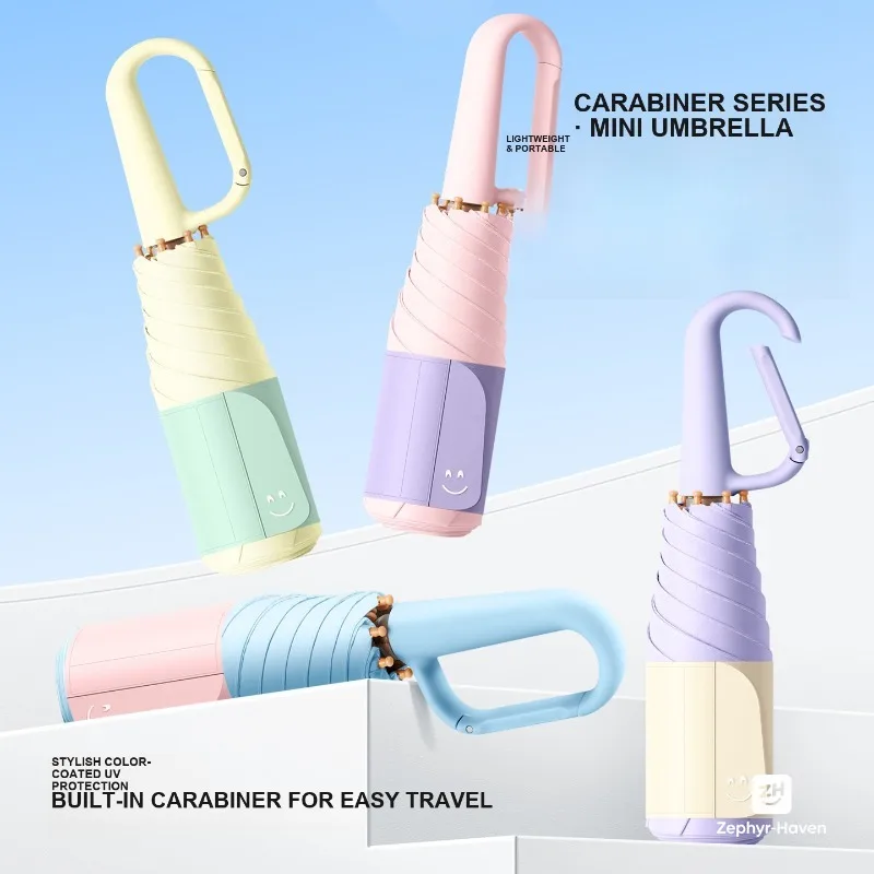 5-Fold Compact Pocket Umbrella – Ring Buckle, Color Coated Sun & Rain Shield, Lightweight Travel Umbrella, Multiple Colors