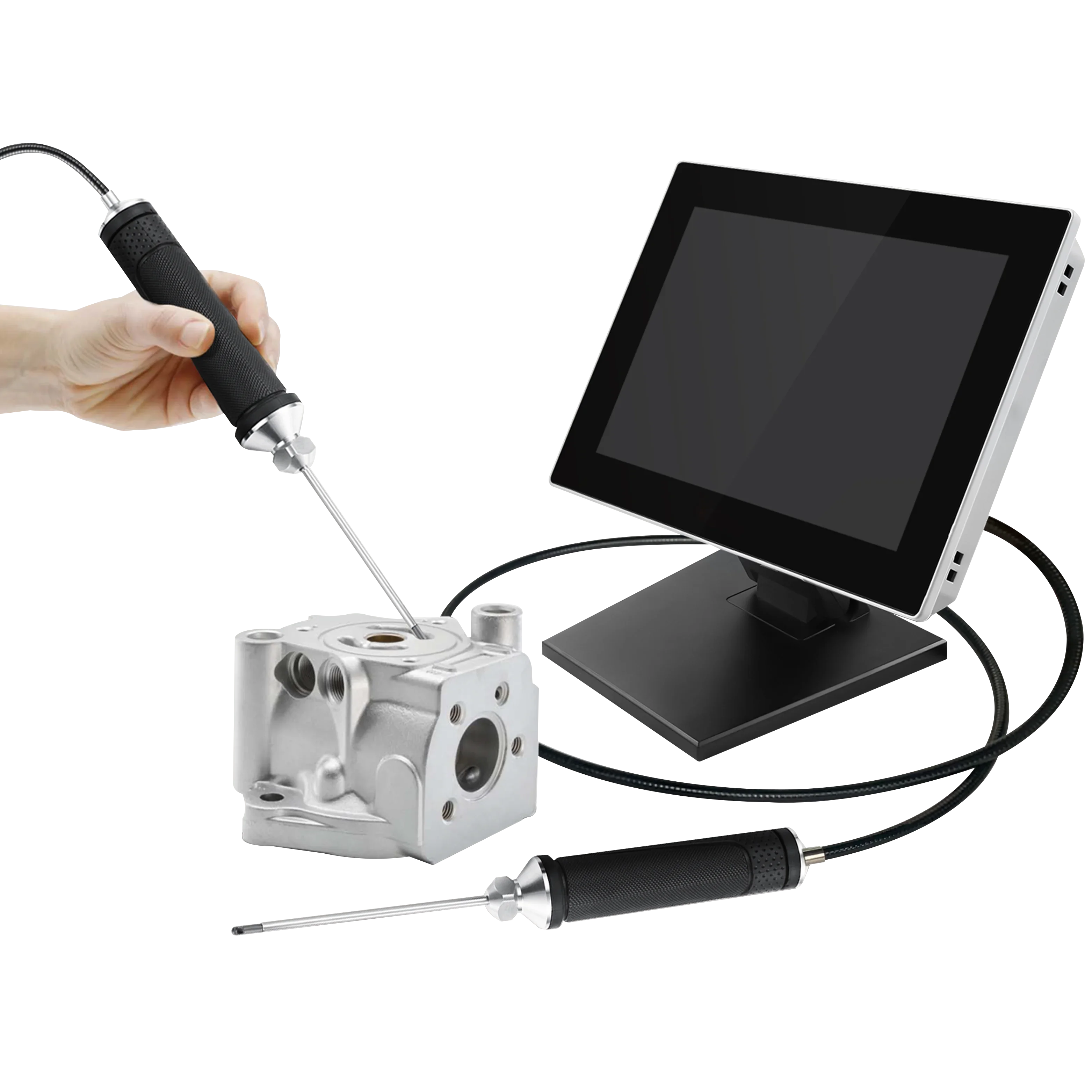 10 Inch Large Touch Screen Desktop Industrial Endoscope Rigid Videoscope Borescope For Foundry Inspection