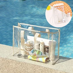 Large Capacity Swimming Bag Transparent Visible Handheld Storage Bag Thickened PVC Waterproof Wash Bag Portable Beach Bag