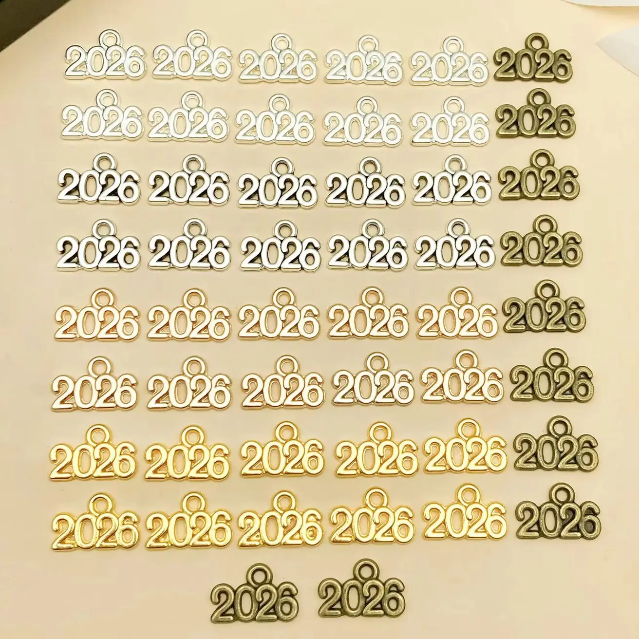 Mix 20/50pcs Alloy 2026 Series Pendant Accessories, DIY Necklace, Earring, Keychain Jewelry Making Fashion Accessories.