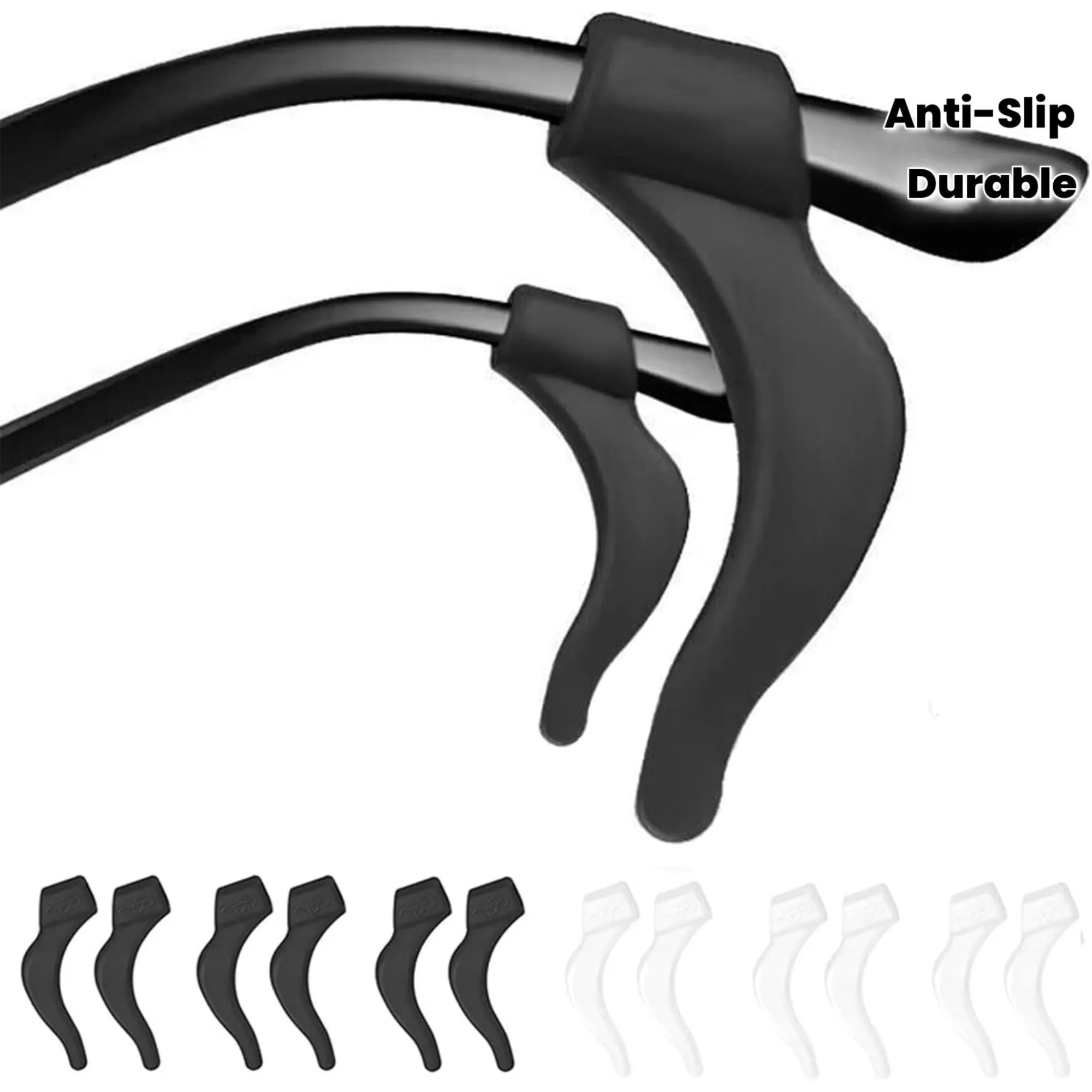 Rutschfester Brillenbügel mit Ohrclips – rutschfester Griff, sicherer Brillenbügel, geeignet für Damen und Herren