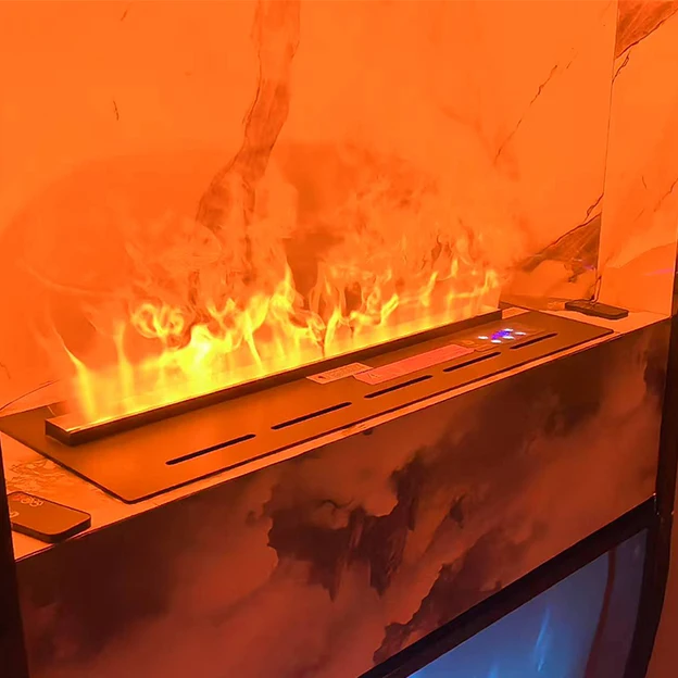 Modern Design 3D Black Electric Fireplace with Remote Control Steam and Humidifier Features for Hotel Insert Installation