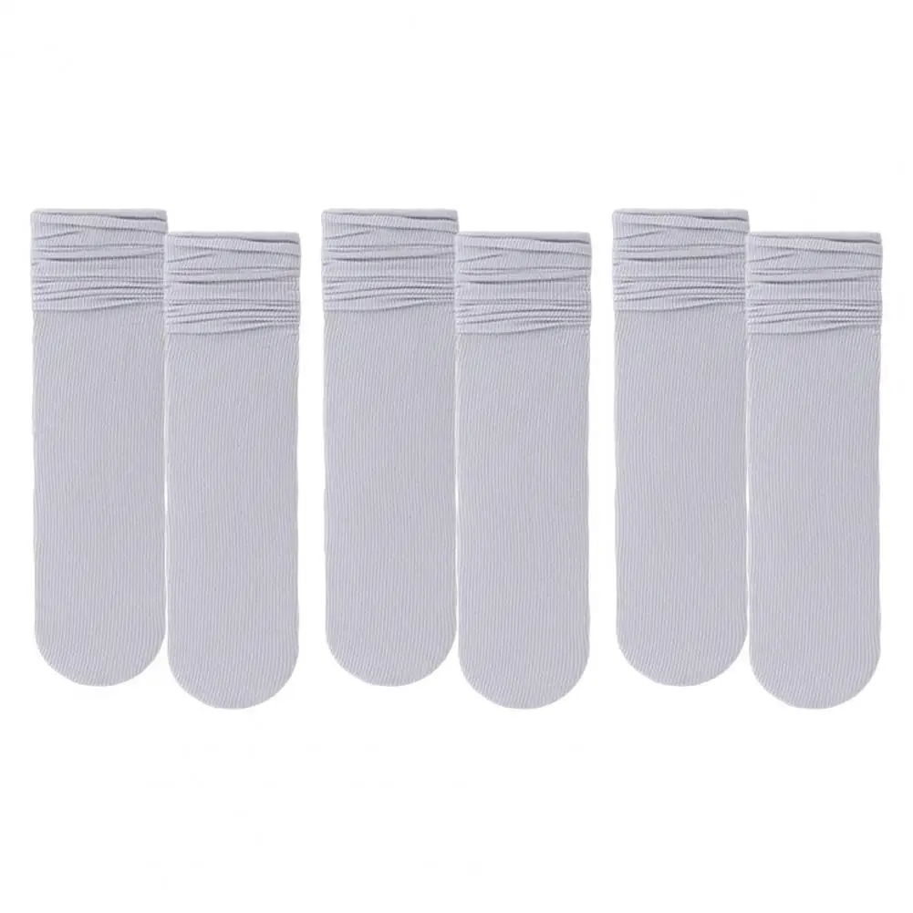

Elegant Solid Color Socks Summer Breathable Ice Silk Crew Socks Set for Women Thin Mid-tube Pile Socks Candy Colors Lightweight