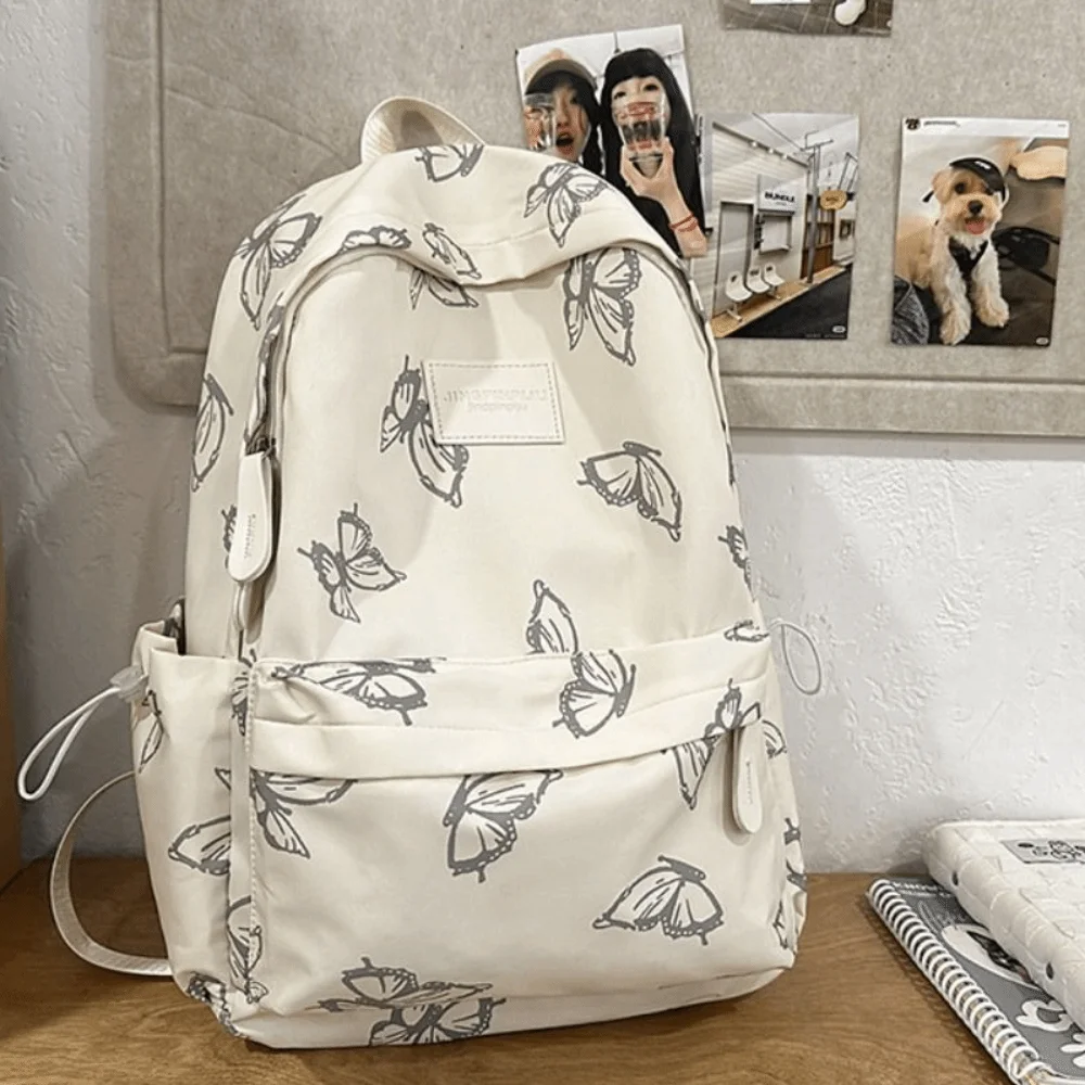 

Портативный небольшой рюкзак с бабочкой, однотонный корейский стиль, сумка на молнии, сумка для фитнеса, повседневный рюкзак, подарок