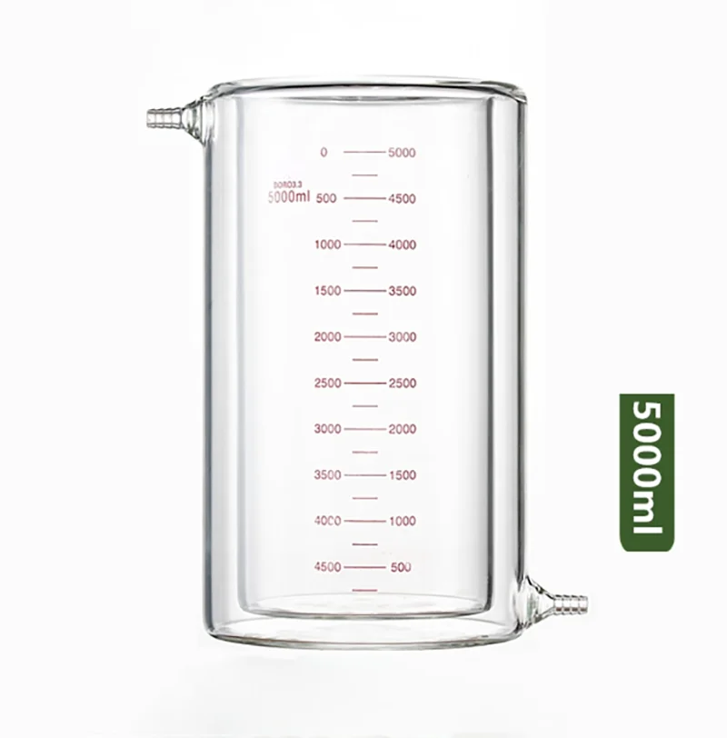 

Стеклянный колбы с двойными стенками, объемом 5000 мл, с мерной шкалой и высокой термостойкостью