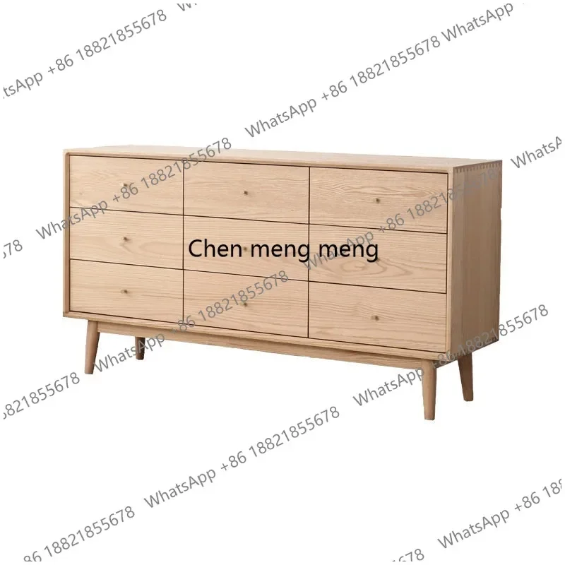 M183 Modern simple oak nine-chest cabinet, living room entrance storage cabinet, small apartment locker