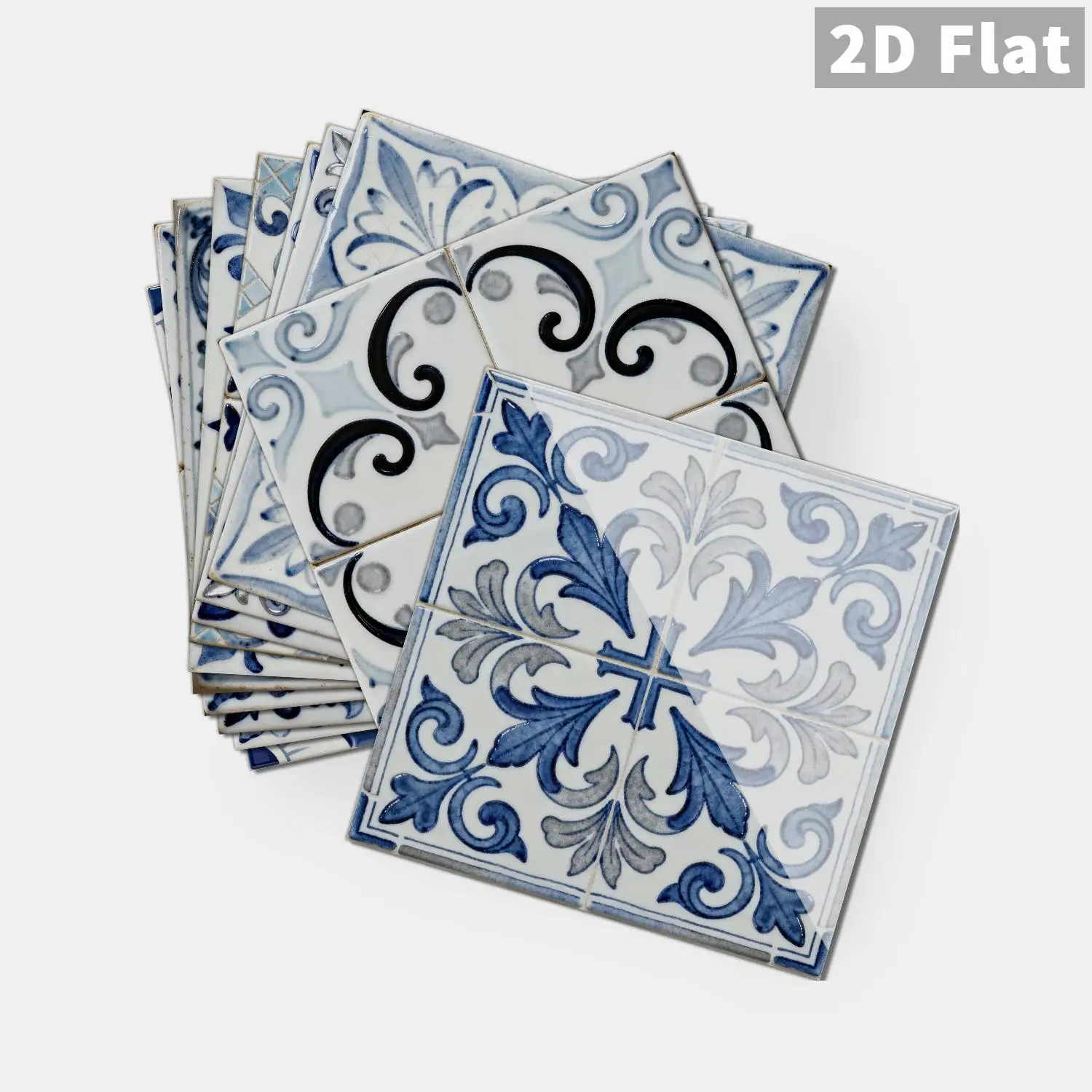 

36 flower tile stickers, self-adhesive waterproof wall stickers, suitable for kitchen and bathroom background decoration