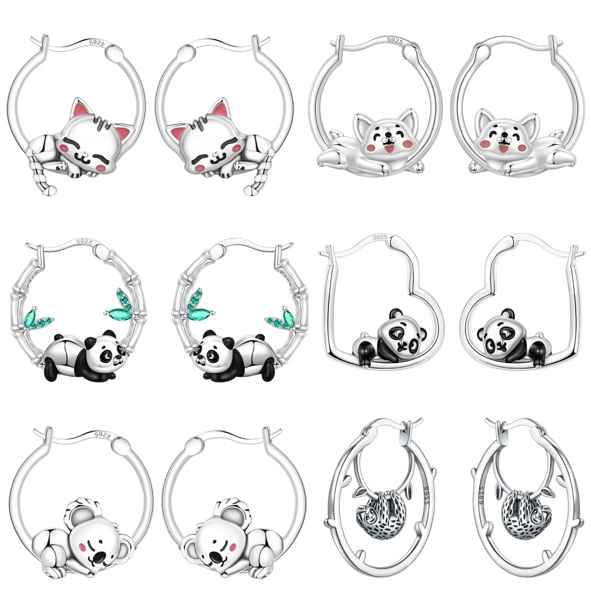 

Серьги Orstarry из стерлингового серебра S925 с изображением милых животных: кошки, собаки, панды, коалы, ленивца, для женщин, подарок на день рождения, модные серебряные украшения