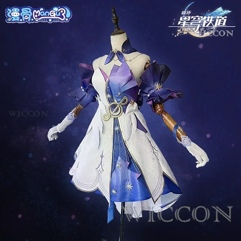 Robin Cosplay Costume Dress Honkai Star Rail Uniform Wings Headwear Earrings Singer Brother Sunday Halloween Party Women Prop