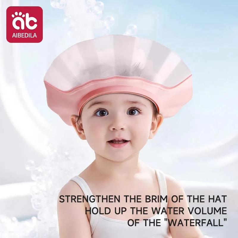 AINEDILA Boné macio para chá de bebê, chapéu ajustável para lavagem de cabelo, proteção para os ouvidos, shampoo seguro, chapéu macio para banho, ferramenta de segurança para lavagem de cabelo infantil