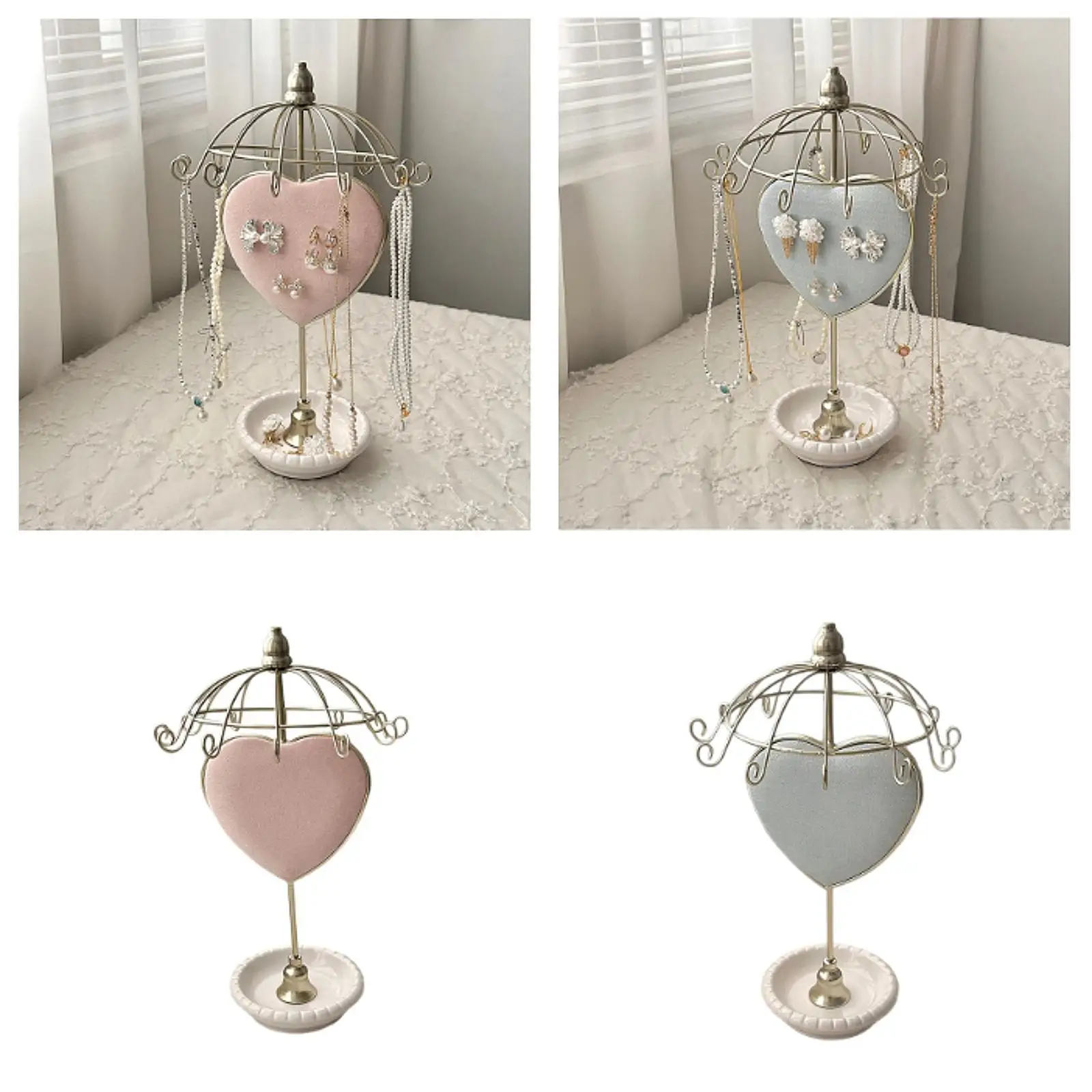 

Jewelry Tower Modern Multipurpose Sturdy Practical Rotating Necklace Holder for Dressing Table Home Showcase Rings Bracelets