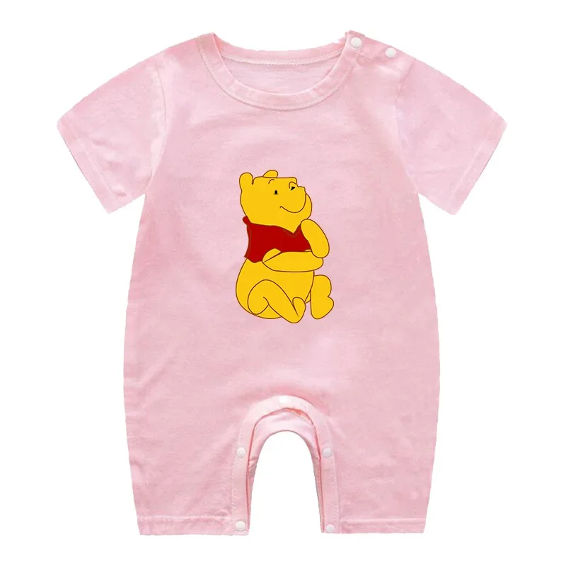 Summer Cotton Baby Romper Cartoon Bear Pooh Print Short Sleeve Baby Clothing One Piece Boy Girl Clothes Infant Jumpsuit Costume