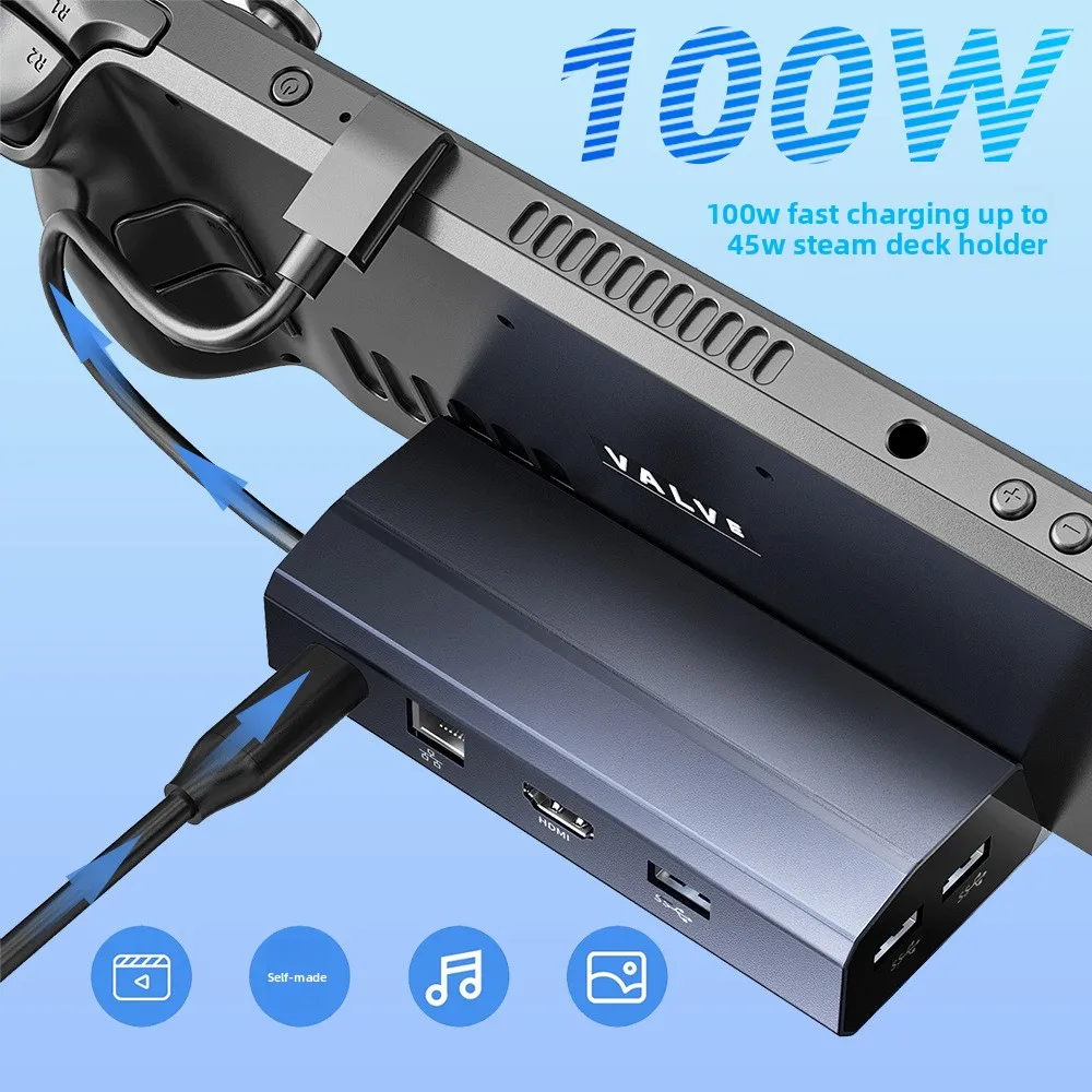 핫셀링 6-in-1 고화질 4K60Hz 도킹 스테이션 USB 3.0 인터페이스 크로스보더 스팀 덱 베이스