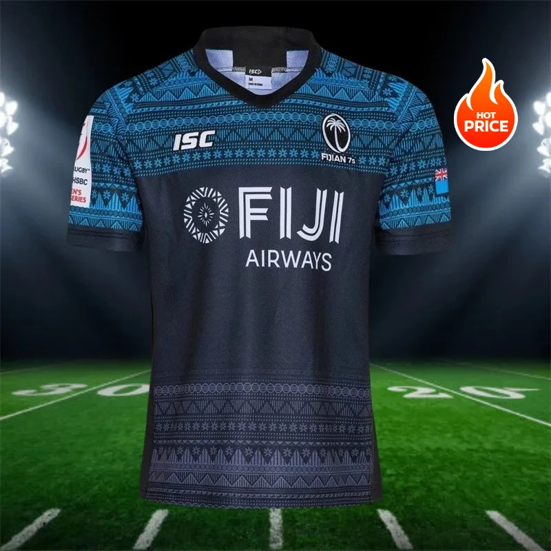 

2025 Fiji 7s Men’s Rugby Jersey Tee – Oversized Mesh Breathable | Summer Sport Wear | Official Team Design | Adult Sizes