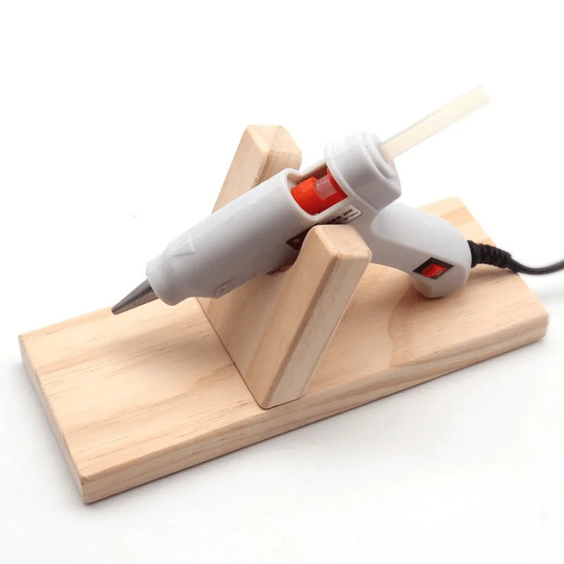 Solid Wood Hot Melt Gun Frame Glue Gun Solid Wood Fixing Frame Portable Support Tool Support Wooden Base